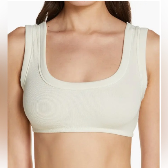 SKIMS Tops - 🤍SKIMS STRETCH COTTON RIBBED CROP TOP IN BONE 3X